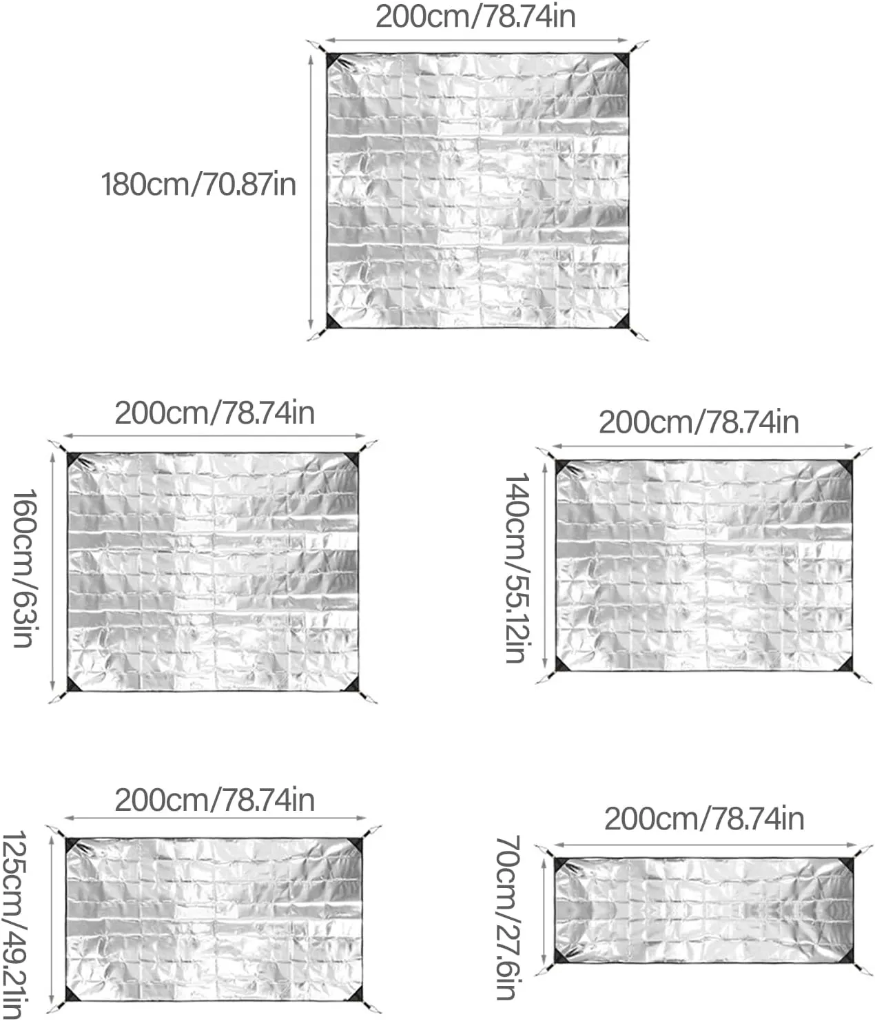 Outdoor Picnics Mat Sleep Tent Pad Aluminum Foil Foams Insulating Camping Mat Sleep Tent Pad Thermal Insulating Mat