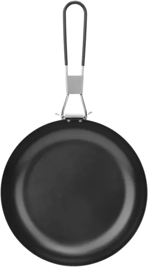 Outdoor Portable Pan Camping Cooking Pan Folding handle Anti Scalding Rubber Handle for Hiking Backpacking