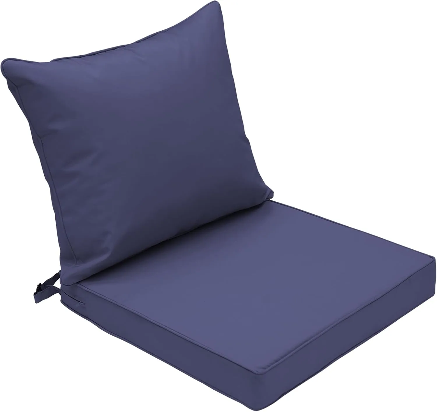 Outdoor Seat and Back Cushion Patio Deep Seat Cushion Set Seasonal Replacement Chair Cushion for Wicker Chairs and Garden Furniture Decoration, 19"x19"x3", Navy