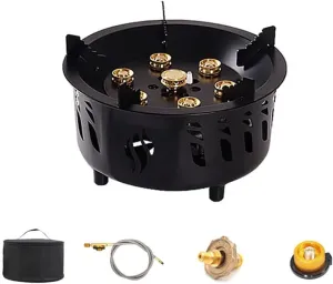 Outdoor Windproof Electronic Ignition Stoves Portable Cooking Accessory High Power Gasstove Adjustable Fipower Camping Hiking Furnace GasCooker Cartridge Furnace