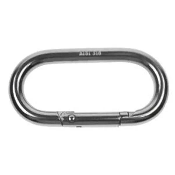 Oval Snap Hook Carabiner SS T316 - 4" Length