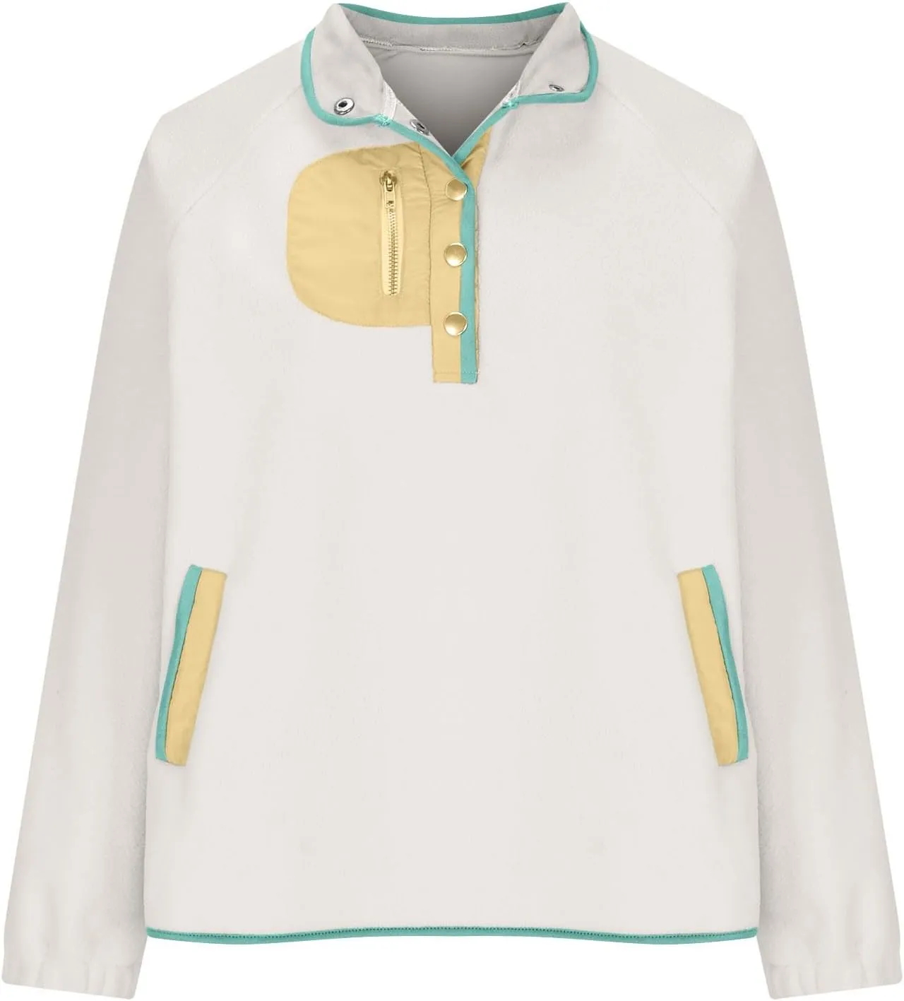 Oversized Sweatshirts For Women Trendy 2024 Fleece Lined Button Down Pullovers Casual Loose Warm Fall Winter Clothes