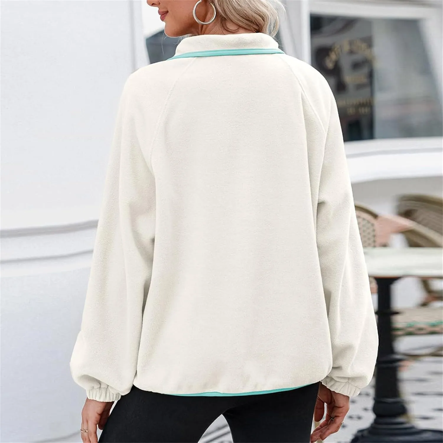 Oversized Sweatshirts For Women Trendy 2024 Fleece Lined Button Down Pullovers Casual Loose Warm Fall Winter Clothes