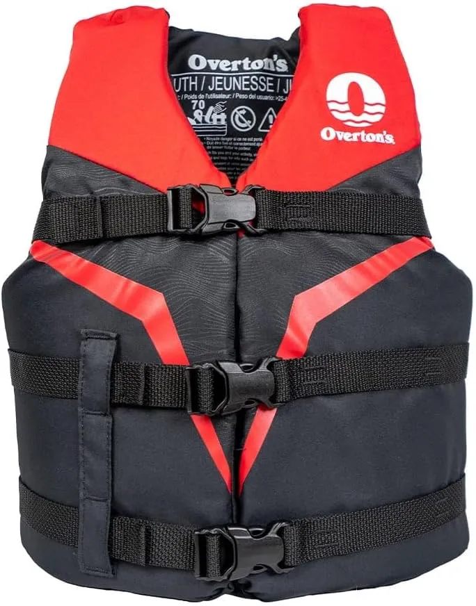 Overton's Youth Flotation Vest - USCG Approved Type III Life Jacket for Kids (50-90 lbs), Durable Nylon Material with Quick-Release Buckles for a Secure Fit