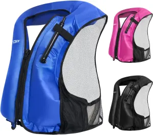 Owntop Inflatable Snorkel Vest for Adult Snorkeling Vests for Men Women Water Sport Swim Vest for Snorkeling, Kayaking, Swimming, Paddleboarding, Portable Swim Jacket with Pockets