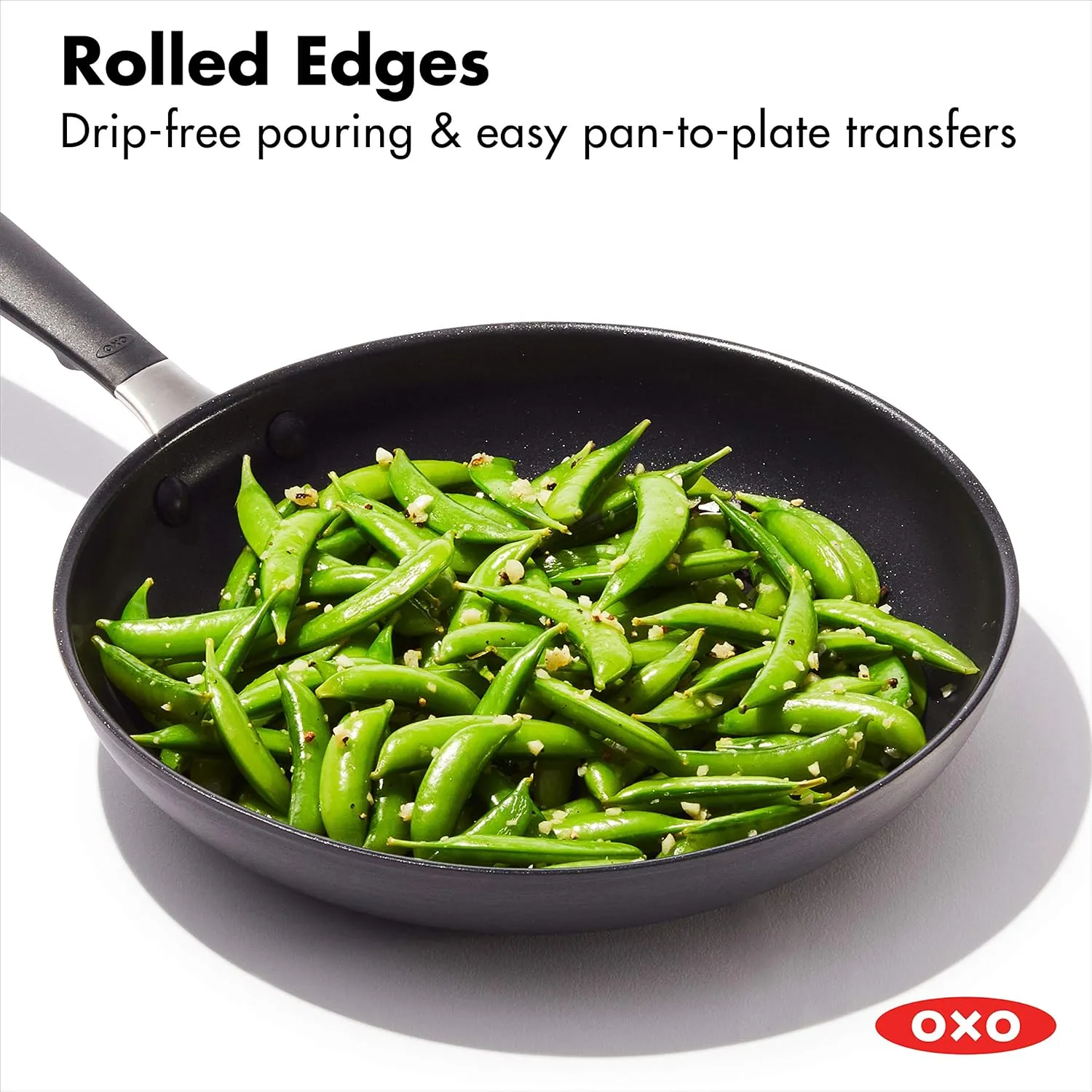 OXO Good Grips 10" Frying Pan Skillet, 3-Layered German Engineered Nonstick Coating, Stainless Steel Handle with Nonslip Silicone, Black