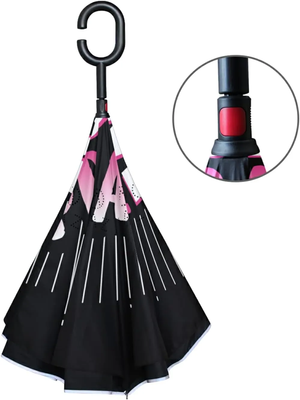 Oyihfvs Double Layer Inverted Umbrella, With C-Shaped Handle Windproof UV Proof Durable Parasol, For Men Women Outdoor Folding Rain Sun