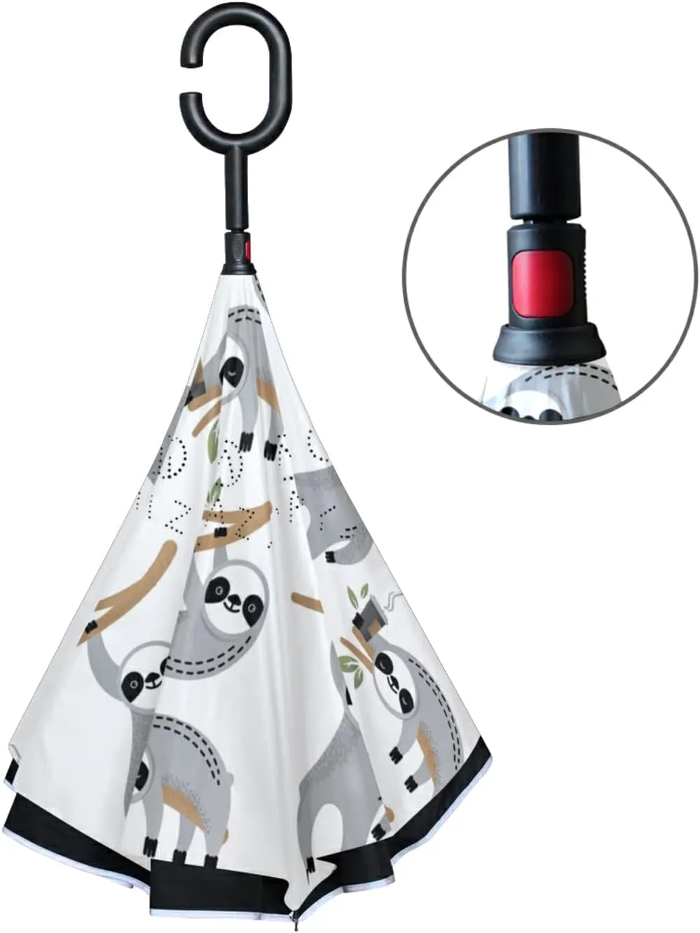 Oyihfvs Double Layer Inverted Umbrella, With C-Shaped Handle Windproof UV Proof Durable Parasol, For Men Women Outdoor Folding Rain Sun