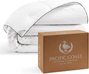 Pacific Coast Comforter King Size, Filled in White Goose Down Bedding Comforter King Size，All Season White Luxury Hotel Fluffy Duvet Insert, 106"x90"