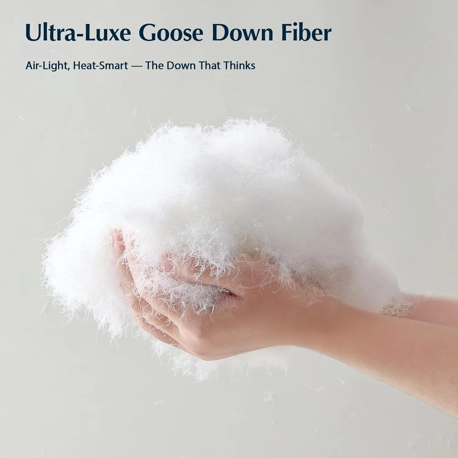 PACIFIC COAST Goose Feather Down Fiber Comforters Queen Size, Extra Fluffy White Duvet Insert, Ultra-Soft, Breathable, All Season Hotel Luxury Bedding Comforters, 8 Corner & Center Loops (90"x90")