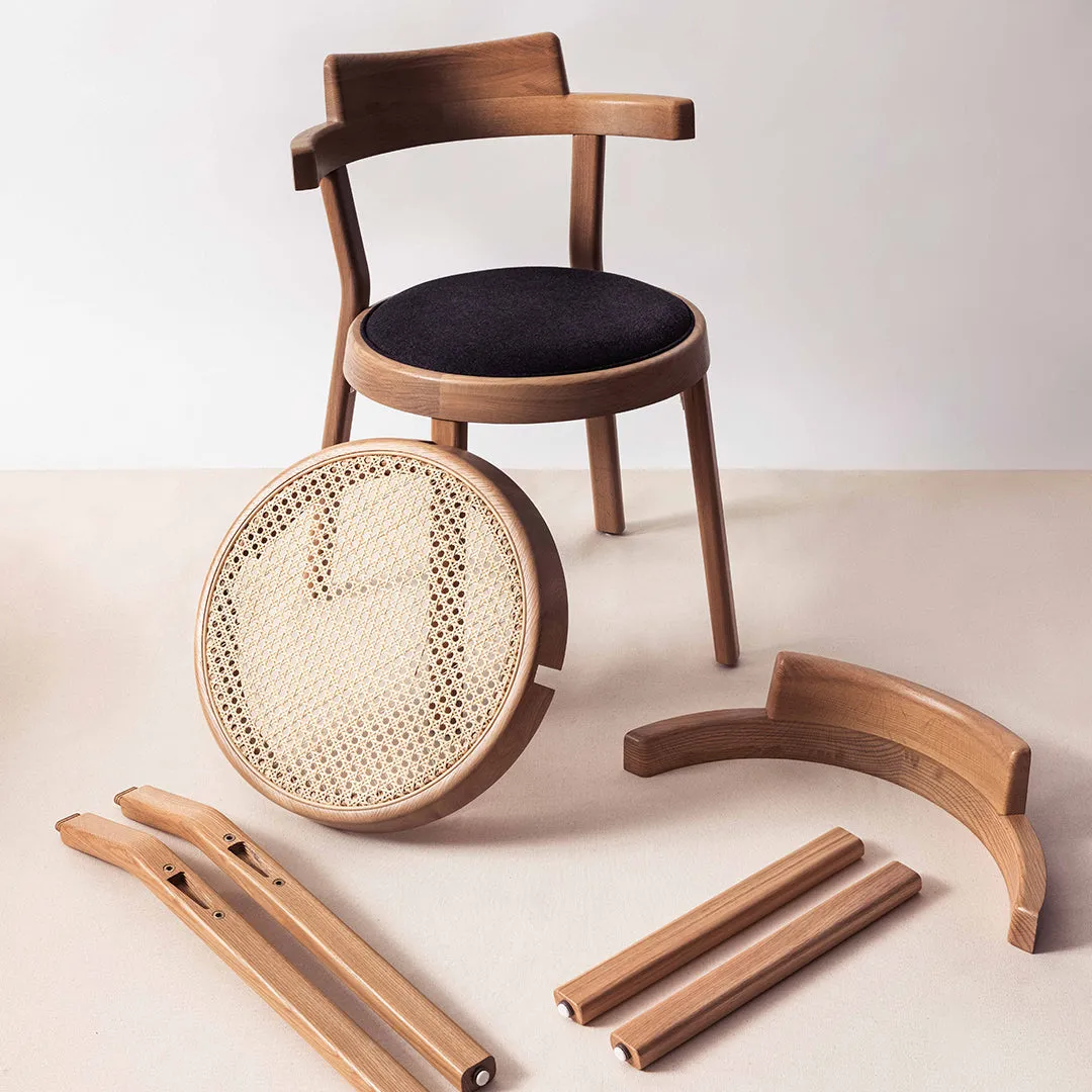 Pagoda Side Chair - Seat Upholstered - Wood Leg