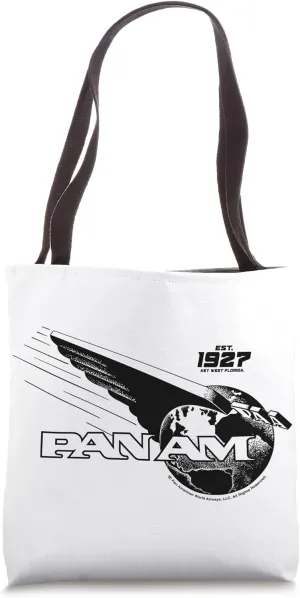 Pan Am Wing Globe Logo Black Print Tote Bag