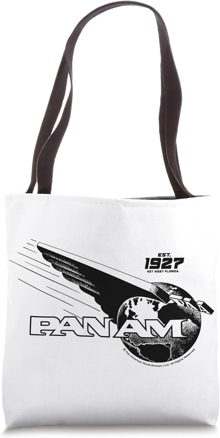 Pan Am Wing Globe Logo Black Print Tote Bag