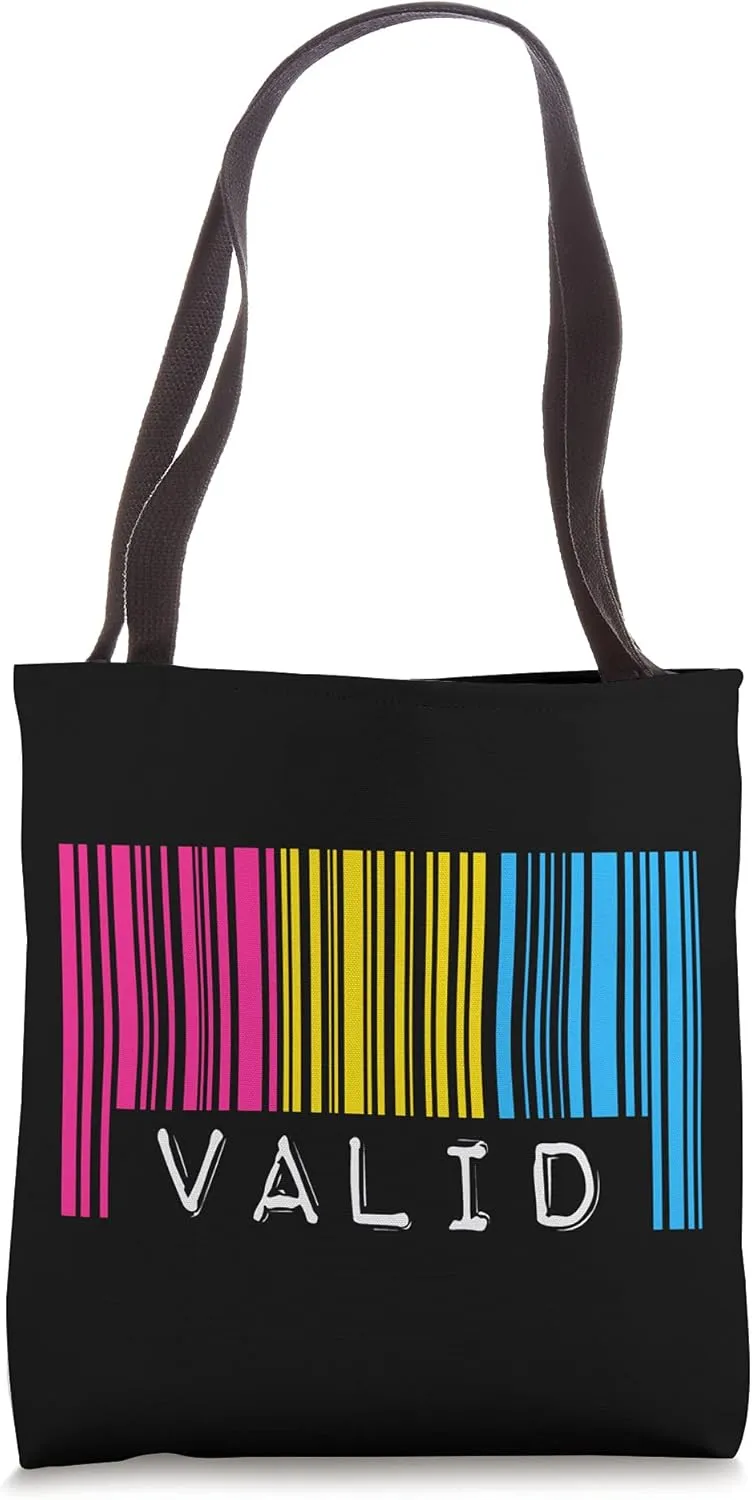 Pansexual Barcode Pride Cute Valid Pan Aesthetic LGBTQ Flag Tote Bag