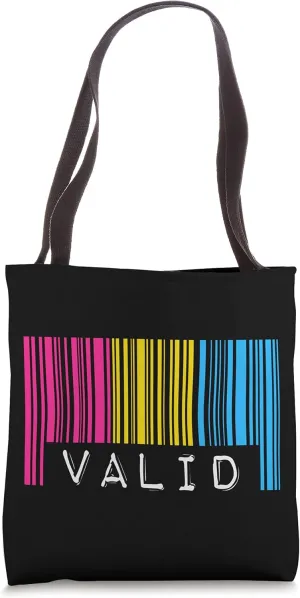 Pansexual Barcode Pride Cute Valid Pan Aesthetic LGBTQ Flag Tote Bag