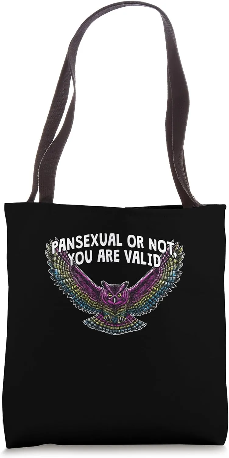 Pansexual or Not You Are Valid Pan LGBTQ Nonbinary Pride Tote Bag