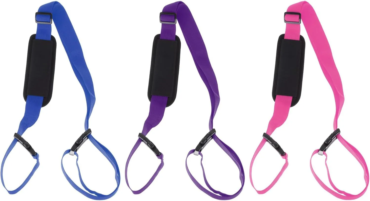 PATIKIL Carrying Beach Chair Straps, 3 Pack Adjustable Beach Chair Straps Shoulder Carrying Straps for Folding Chair Backpack, Blue, Purple, Rose Red