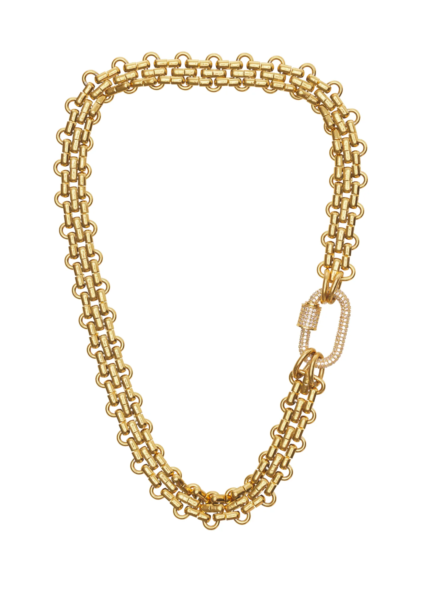 Pave Carabiner Necklace
