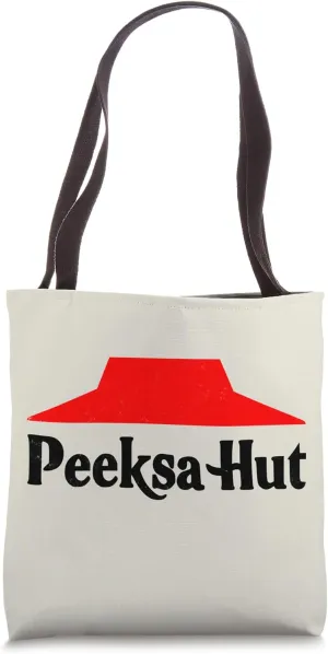 Peeksa Hut Retro Logo Fast Food Cute Dumb Doodle Tote Bag
