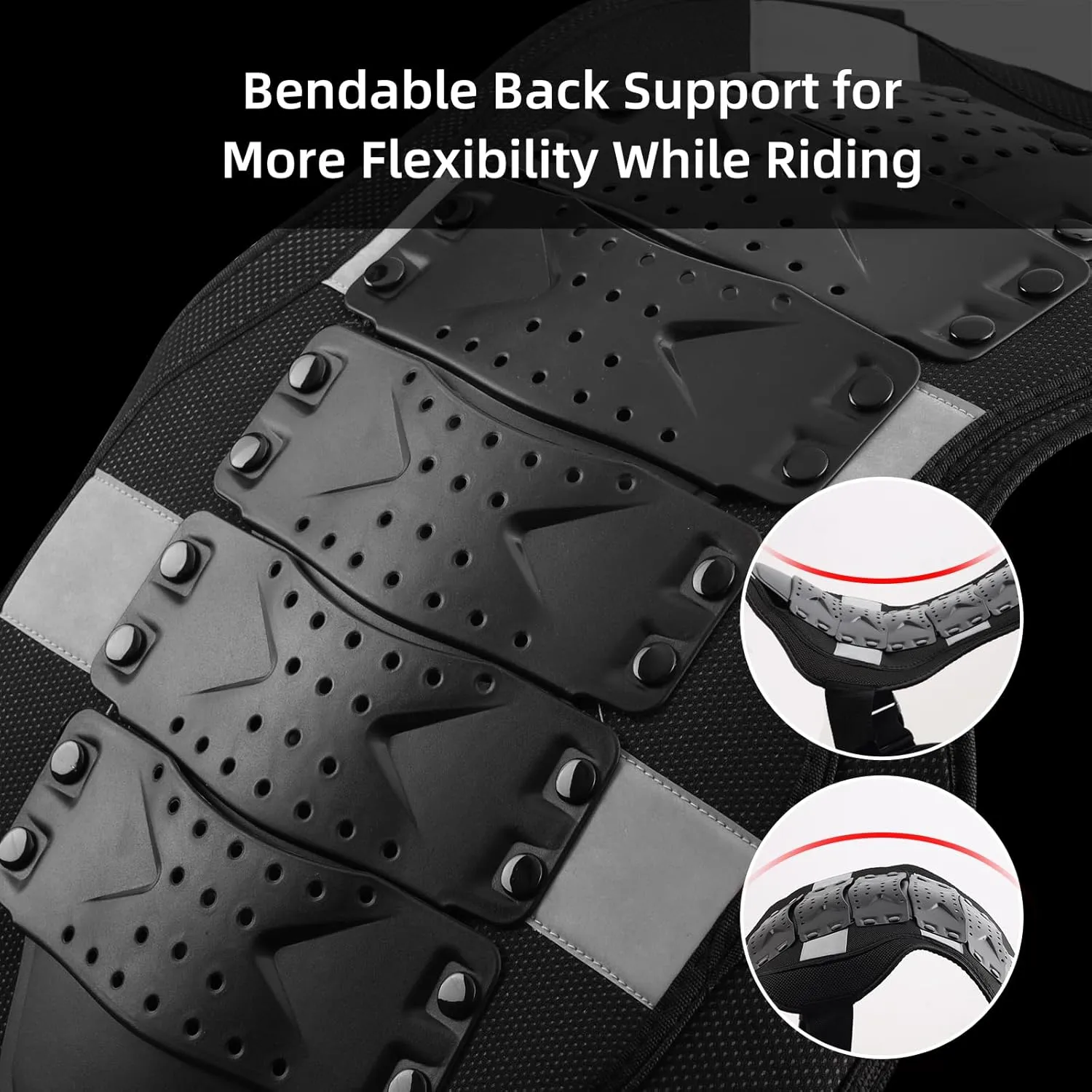 PELLOR Motorcycle Armor Vest Chest Back, Motocross Body Guard Vest Skiing Riding Skating Anti-Fall Vest Protective Gear