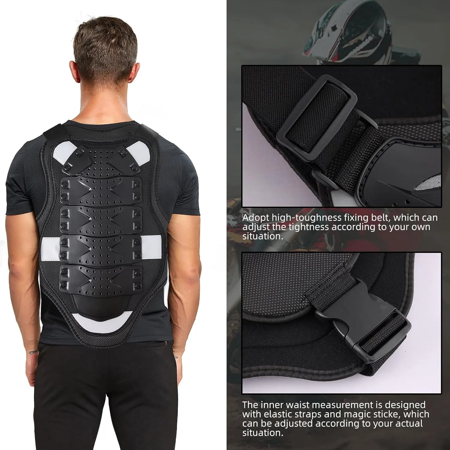 PELLOR Motorcycle Armor Vest Chest Back, Motocross Body Guard Vest Skiing Riding Skating Anti-Fall Vest Protective Gear