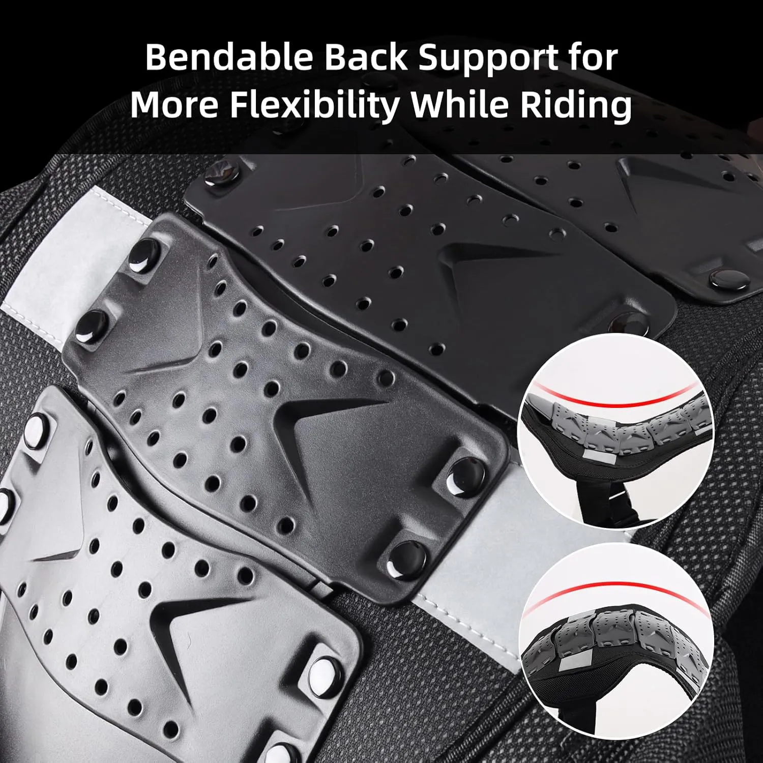 PELLOR Motorcycle Armor Vest Chest Back, Motocross Body Guard Vest Skiing Riding Skating Anti-Fall Vest Protective Gear