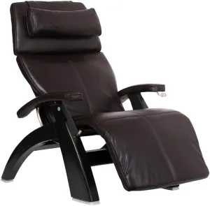 Perfect Chair Human Touch PC-420 Classic Manual Plus Series 2 with Memory Foam Plus Kit Black Matte Wood Base Zero-Gravity Recliner - Espresso Premium Leather
