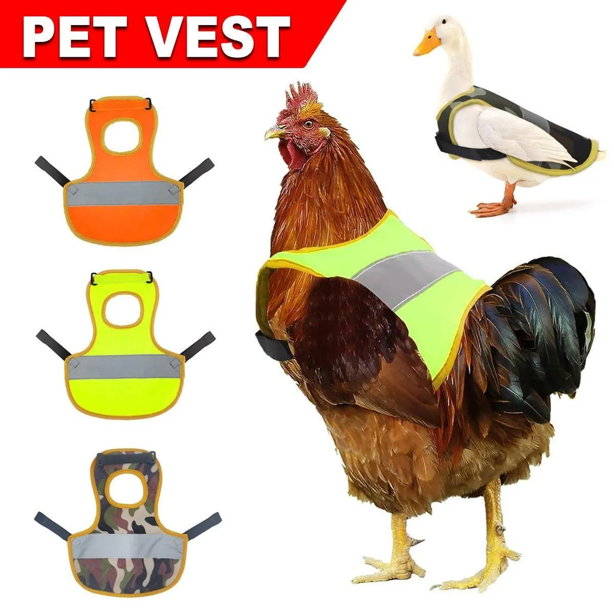 Pet Clothes Chicken Vest Duck Goose Clothing for Small Animals Winter Wear