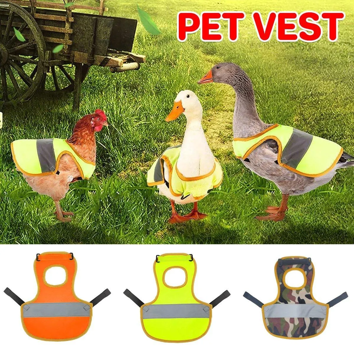 Pet Clothes Chicken Vest Duck Goose Clothing for Small Animals Winter Wear