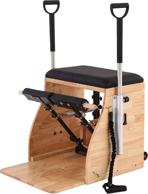 Pilates Chair with Handles and Drawstring - Pedal Stability Chair Sturdy Hardwood Pilates Equipment Can Withstand 260 LBS