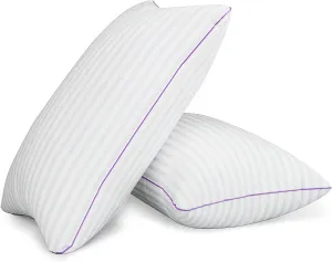 Pillows King Size Set of 2,Breathable Hotel Collection Bed Pillows for Sleeping Medium Firm Down Alternative Microfiber Filled,20 x 36 Inches