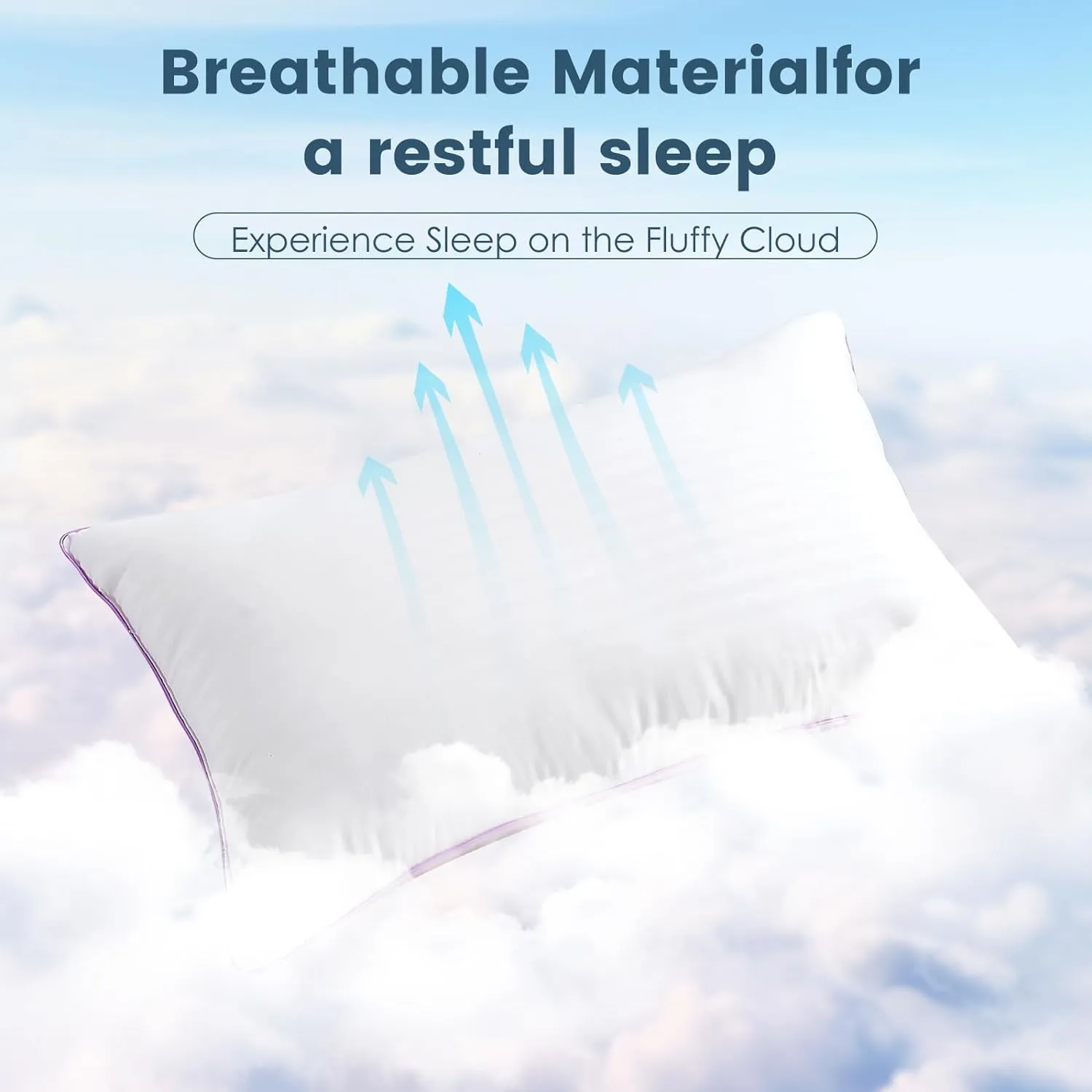Pillows King Size Set of 2,Breathable Hotel Collection Bed Pillows for Sleeping Medium Firm Down Alternative Microfiber Filled,20 x 36 Inches