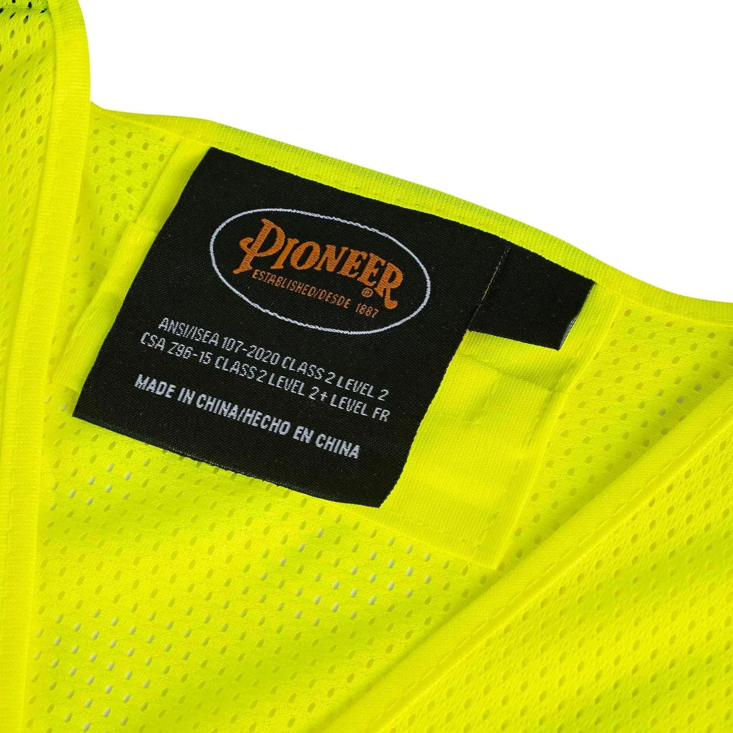 Pioneer Hi Vis Flame Resistant Vest For Men and Women - Self-Extinguishing FR Mesh - Reflective Tape - Class 2