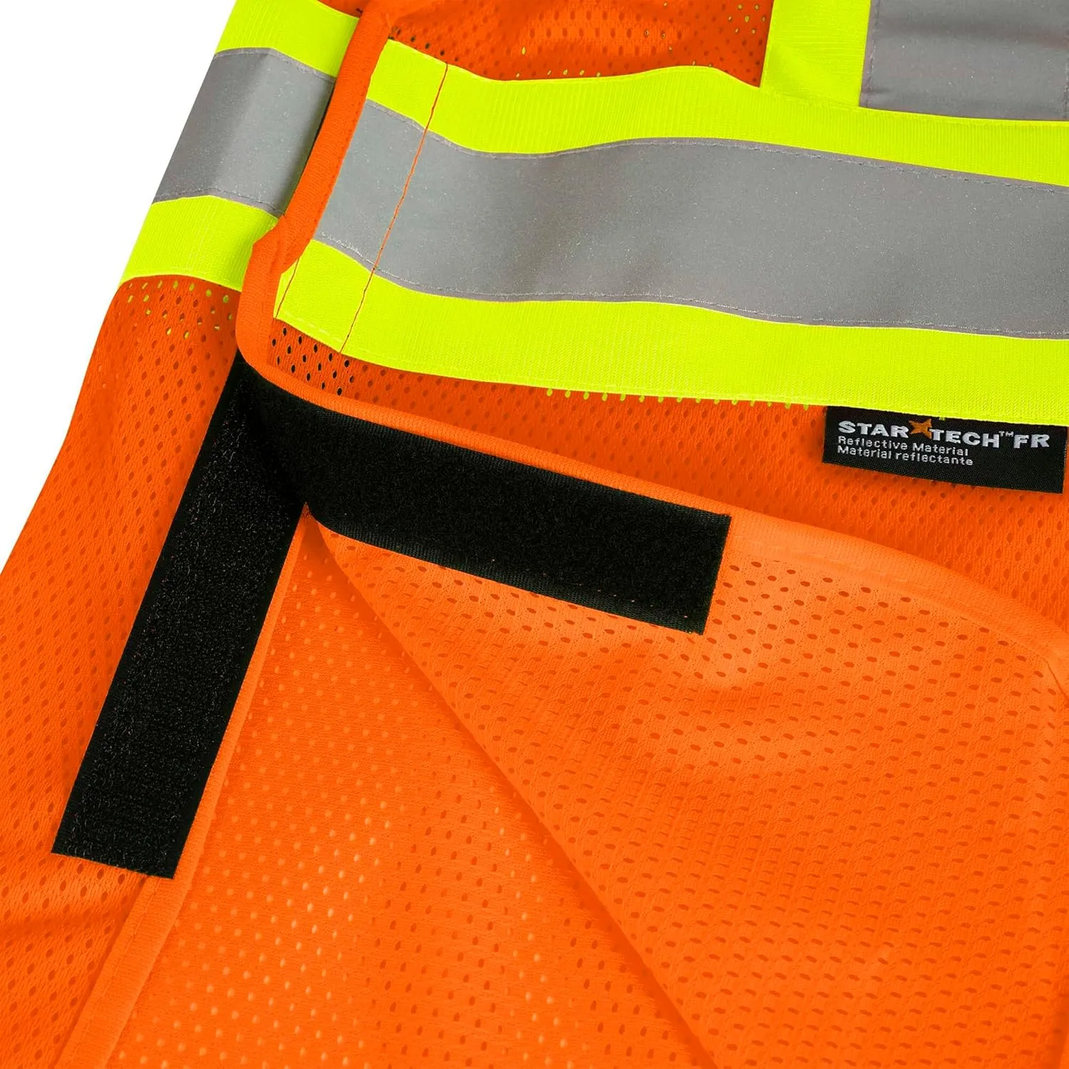 Pioneer Hi Vis Flame Resistant Vest For Men and Women - Self-Extinguishing FR Mesh - Reflective Tape - Class 2