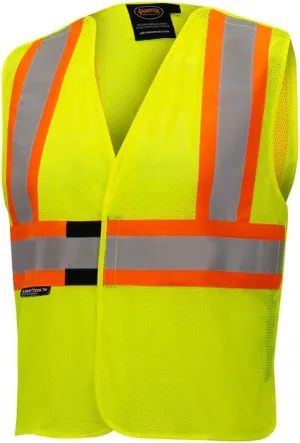Pioneer Hi Vis Flame Resistant Vest For Men and Women - Self-Extinguishing FR Mesh - Reflective Tape - Class 2