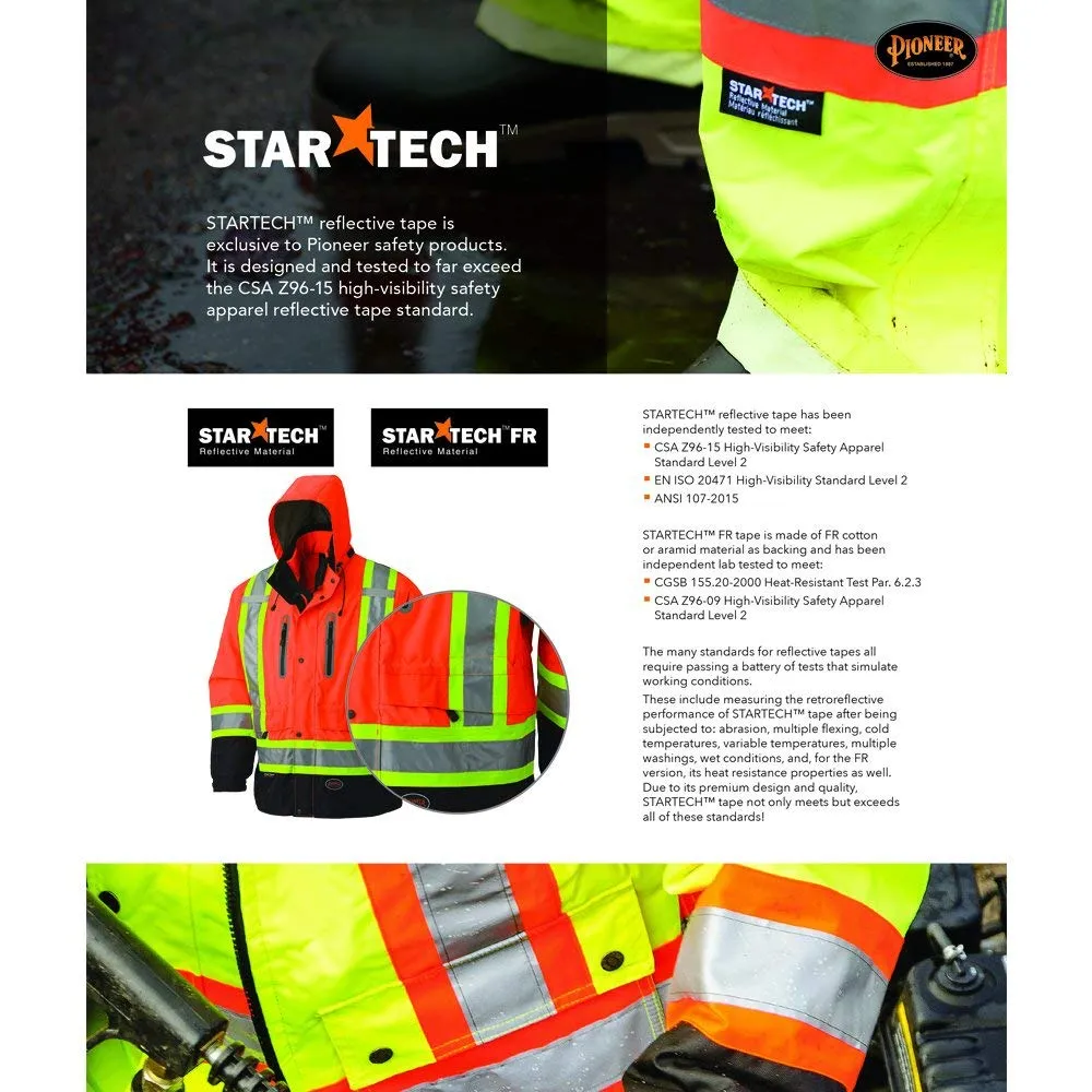 Pioneer Hi Vis Multi-Pocket Safety Vest - Lightweight with Reflective Tape for Traffic, Construction - Class 2 - Yellow/Green