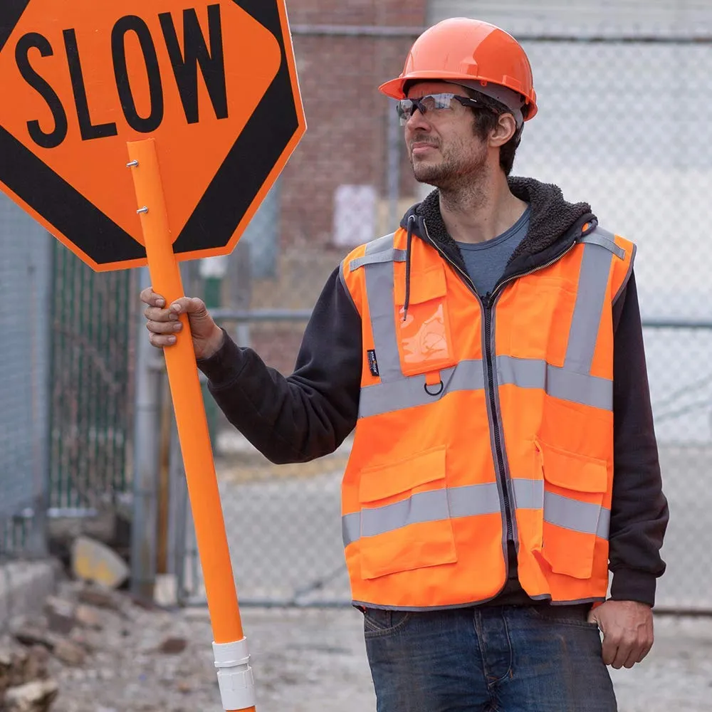 Pioneer Hi Vis Multi-Pocket Safety Vest - Lightweight with Reflective Tape for Traffic, Construction - Class 2 - Yellow/Green