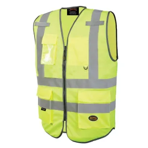 Pioneer Hi Vis Multi-Pocket Safety Vest - Lightweight with Reflective Tape for Traffic, Construction - Class 2 - Yellow/Green