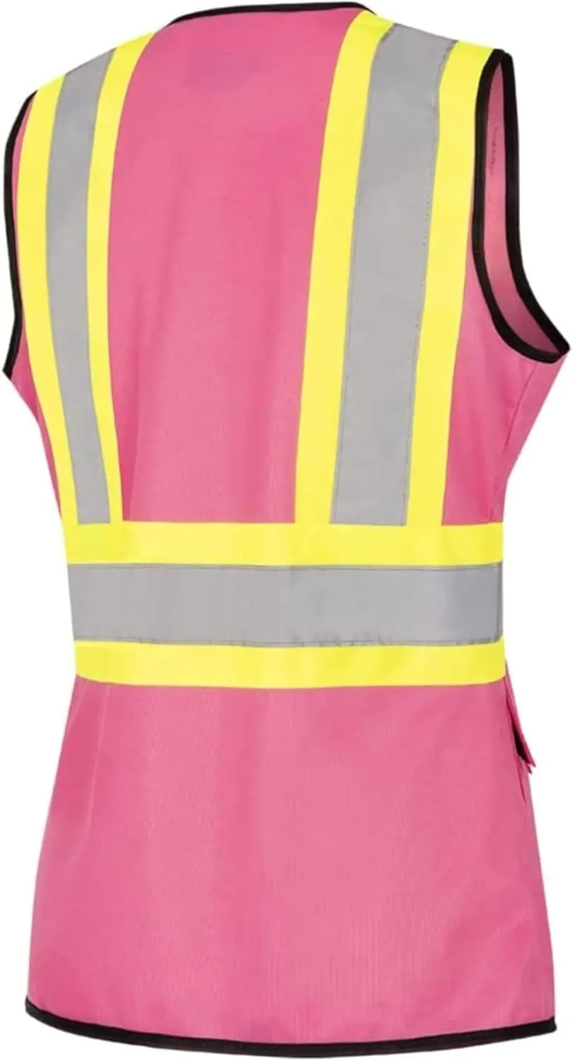 Pioneer Safety Vest for Women With Pockets - Hi-Vis Reflective Tape - For Construction