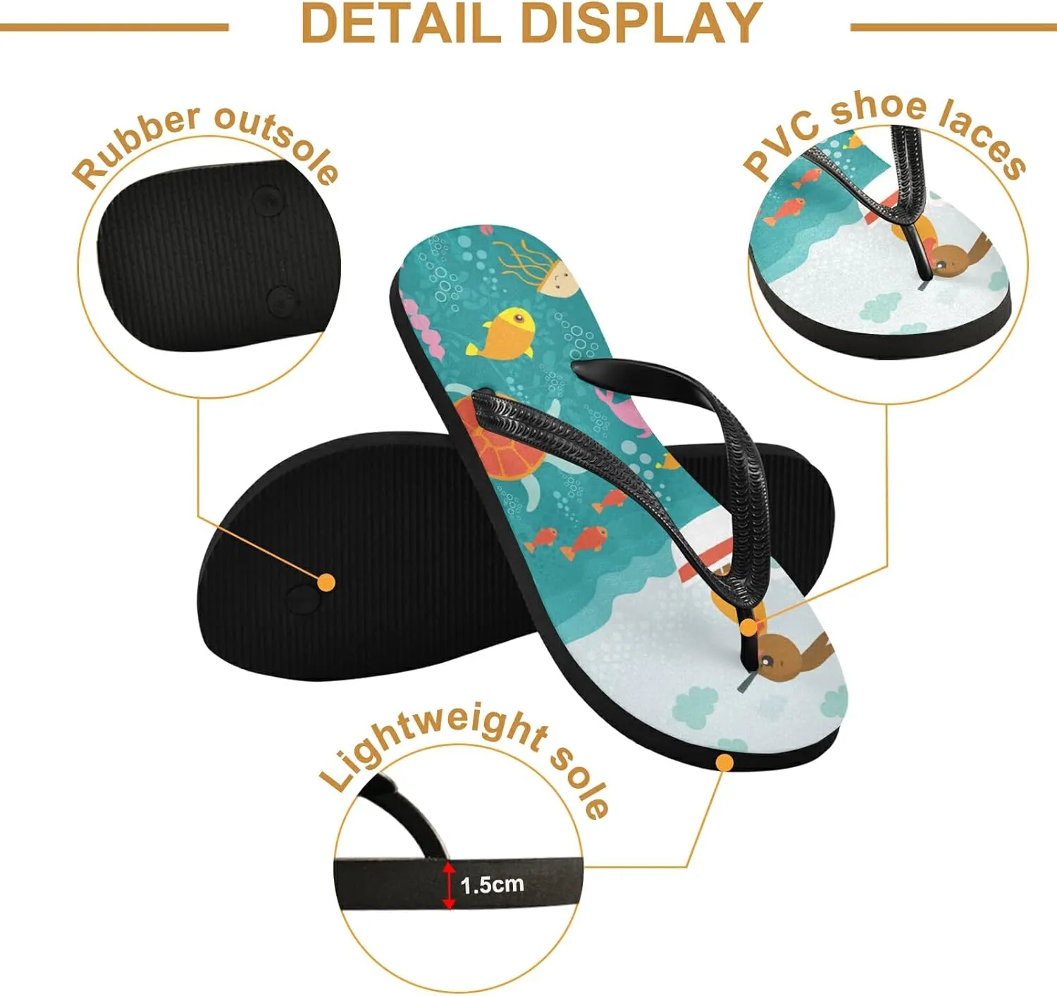 Poeticcity Flip Sandal Men Women Flip Flops for Hotel Spa Home Slippers Bedroom Travel S-XXL