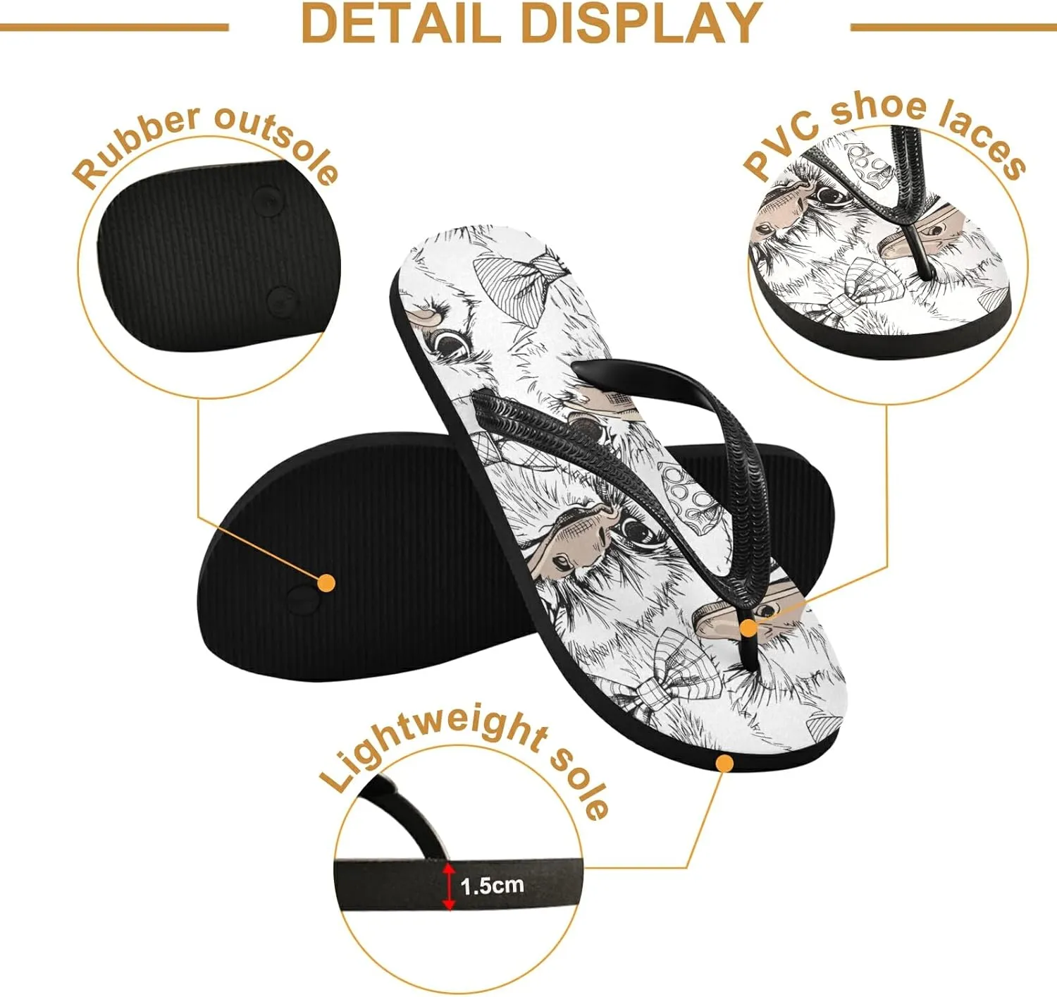 Poeticcity Flip Sandal Men Women Flip Flops for Hotel Spa Home Slippers Bedroom Travel S-XXL