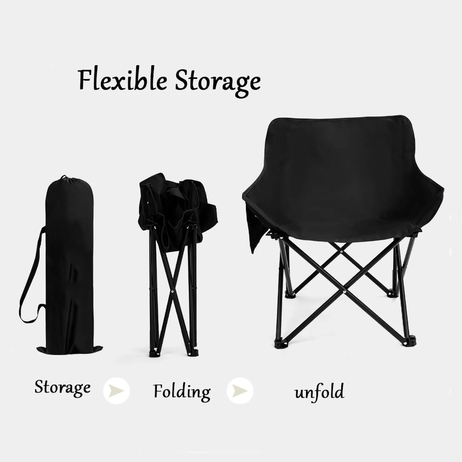 Portable Camp Chairs for Adults, Sturdy and Durable Camp Chairwith Carry Bag, Lightweight Camping Chairs for Beach Garden, Terrace (Color : White)