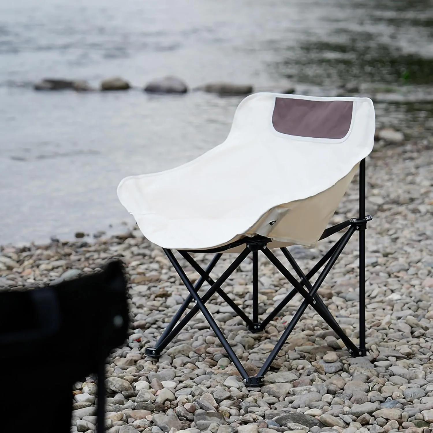 Portable Camp Chairs for Adults, Sturdy and Durable Camp Chairwith Carry Bag, Lightweight Camping Chairs for Beach Garden, Terrace (Color : White)