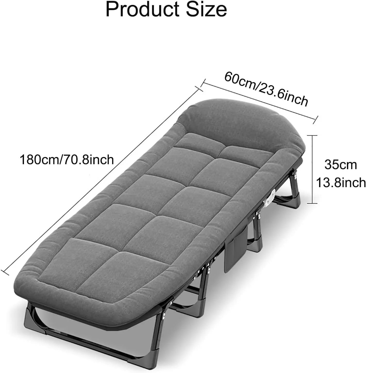 Portable Folding Lounge Chair,6 Adjustable Positions Folding Loading Chair,Camping Cot with Mattress for Adults,Folding Cots Sleeping for Home Garden Travel Beach Office Nap Camping Sleeping