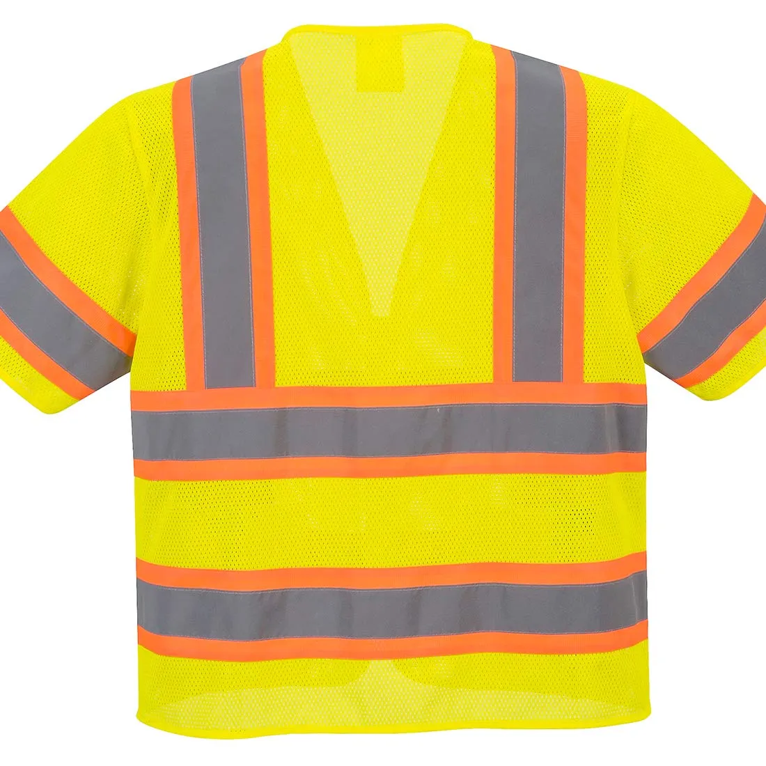Portwest Augusta Sleeved Hi-Vis Vest Visibility Reflective Safety Security Work Top ANSI 3, Yellow, Large