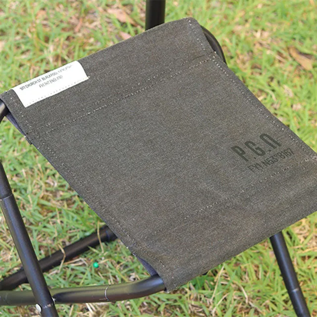 Post General Waxed Canvas Compact Stool - Gray