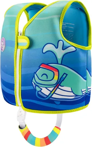 Pottwal Swim Vest for Kids - Swim Jacket for 1-2 Years (24-33LBS) - Buoyancy Aid Made of Neoprene & EPE - with Adjustable Crotch Strap