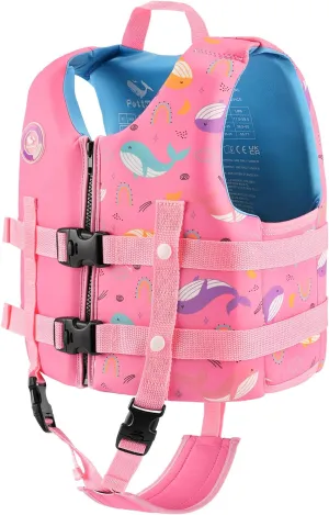 Pottwal Swim Vest for Kids - Swim Jacket for 1-2 Years (24-33LBS) - Buoyancy Aid Made of Neoprene & EPE - with Adjustable Crotch Strap