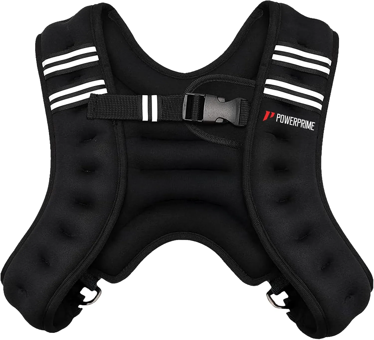 PowerPrime® Weighted Vest 11 lbs (5 kg) – Adjustable, Unisex Fitness Vest for Men & Women – Neoprene Material, Reflective Strips, Mesh Pocket – Ideal for Running, HIIT, and Strength Training