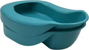 Premium Comfortable Plastic Pontoon Style Turquoise Bedpan, Contoured Shape for Added Comfort for Elderly (Pack of 2)